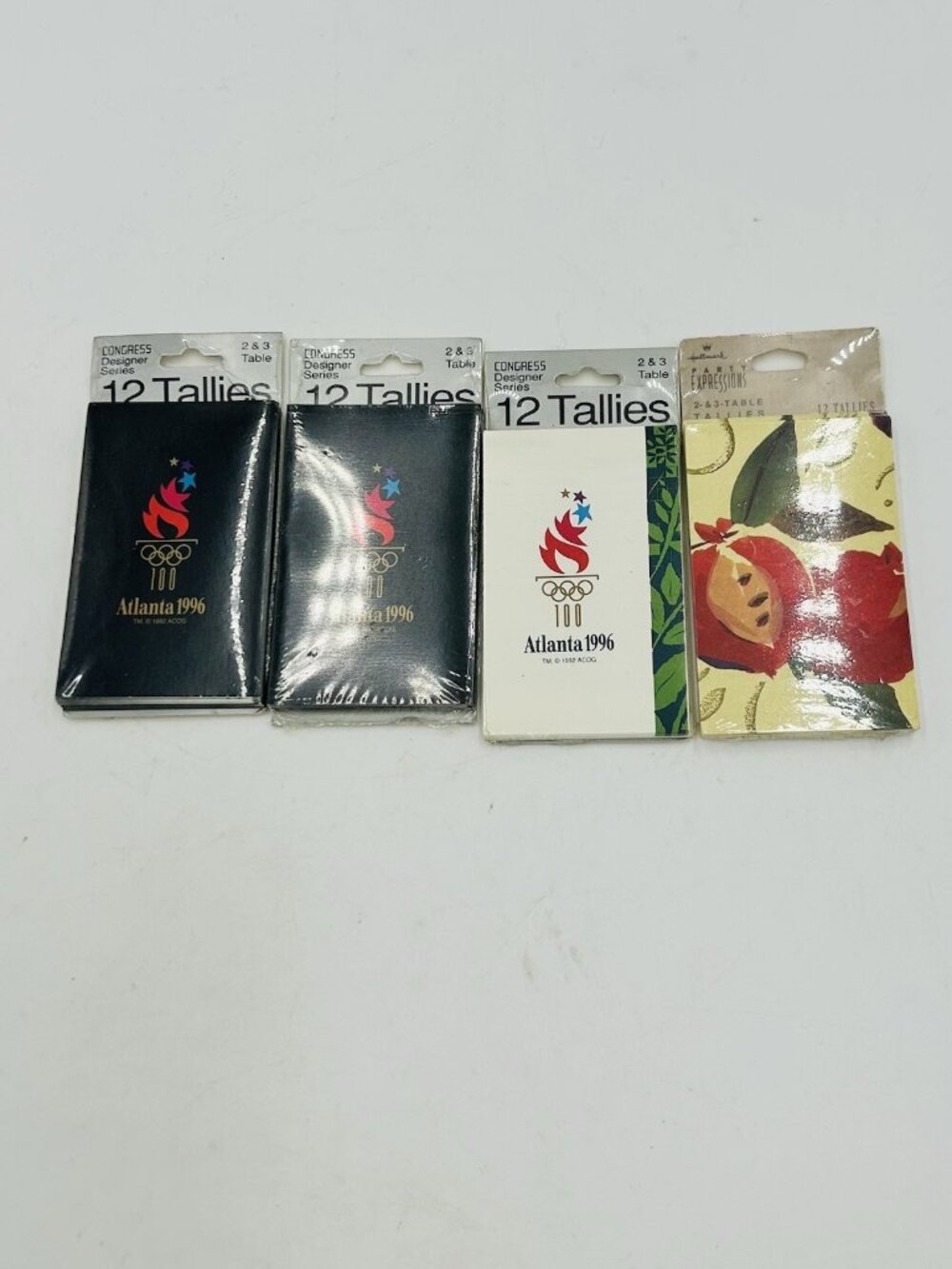 Lot of 4 Packages of Vintage Bridge Tally Cards 2 & 3 Table NEW Olympics